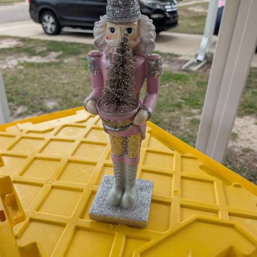 Pink Glitter Nutcracker Figurine
